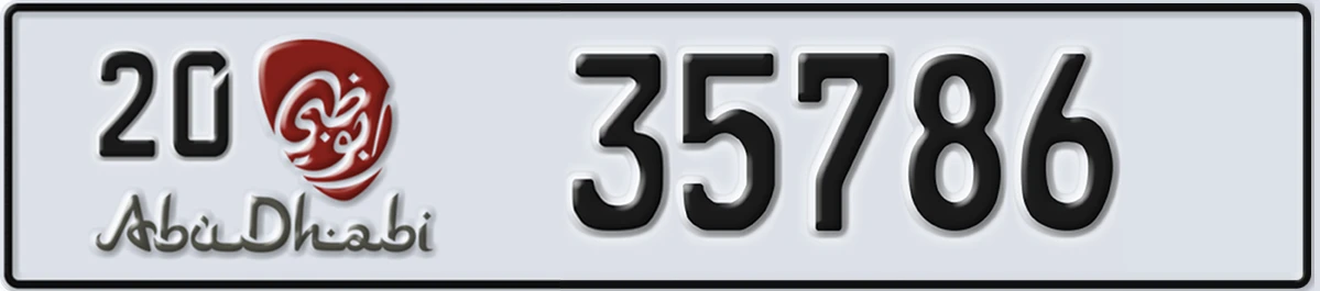 UAE License Plate Abu Dhabi 20 35786