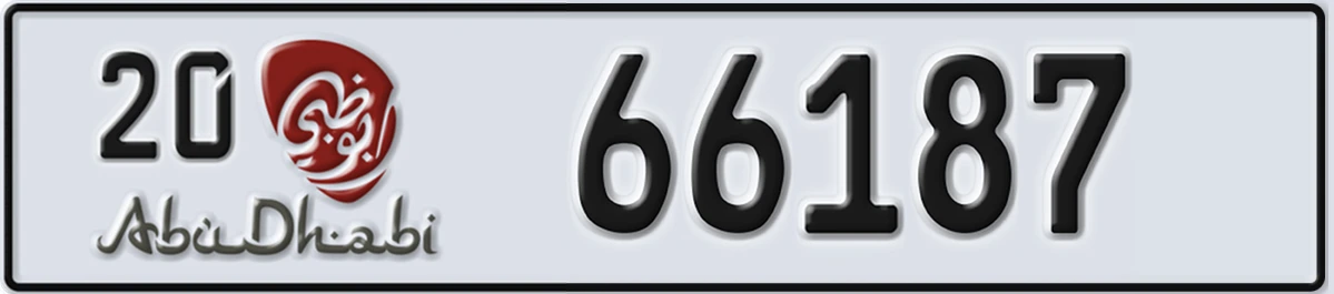 UAE License Plate Abu Dhabi 20 66187