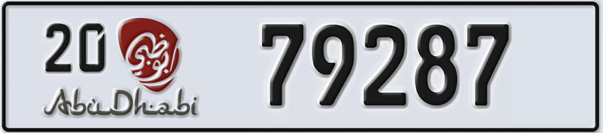 UAE License Plate Abu Dhabi 20 79287