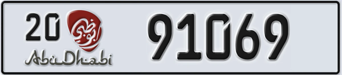 UAE License Plate Abu Dhabi 20 91069