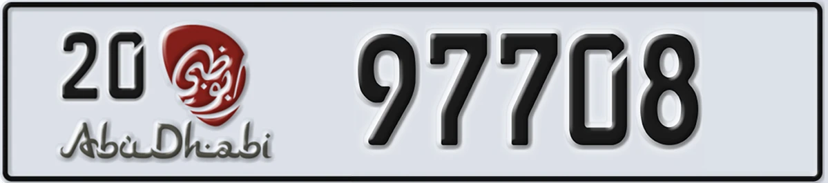 UAE License Plate Abu Dhabi 20 97708