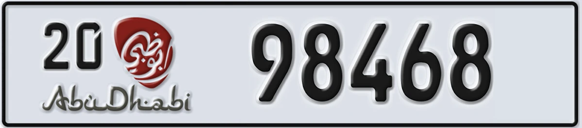 UAE License Plate Abu Dhabi 20 98468