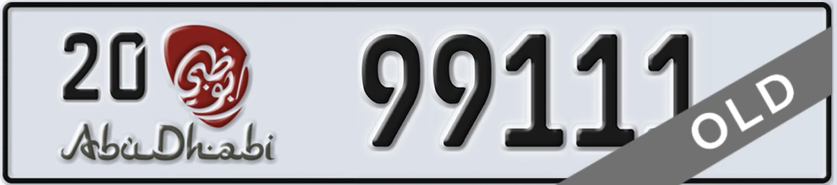 UAE License Plate Abu Dhabi 20 99111