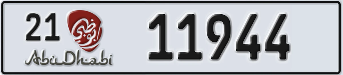 UAE License Plate Abu Dhabi 21 11944