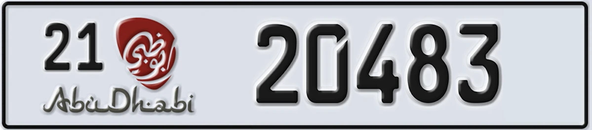 UAE License Plate Abu Dhabi 21 20483