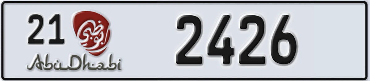 UAE License Plate Abu Dhabi 21 2426