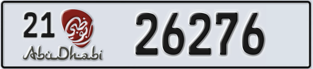 UAE License Plate Abu Dhabi 21 26276