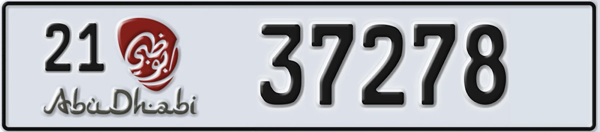 UAE License Plate Abu Dhabi 21 37278