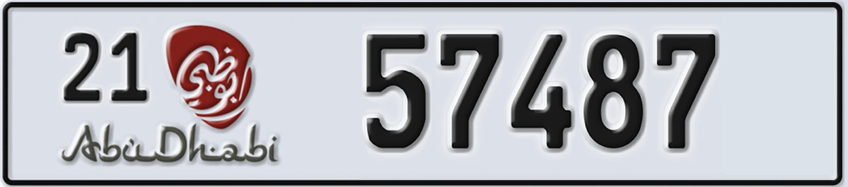 UAE License Plate Abu Dhabi 21 57487