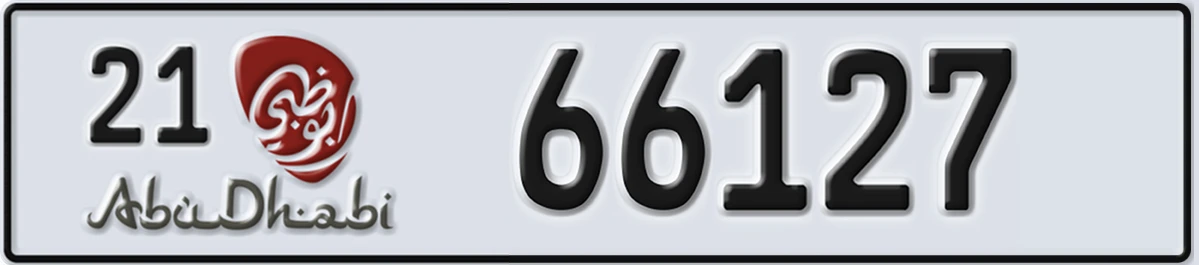 UAE License Plate Abu Dhabi 21 66127