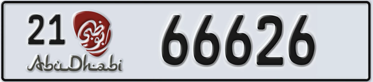 UAE License Plate Abu Dhabi 21 66626