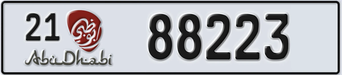 UAE License Plate Abu Dhabi 21 88223