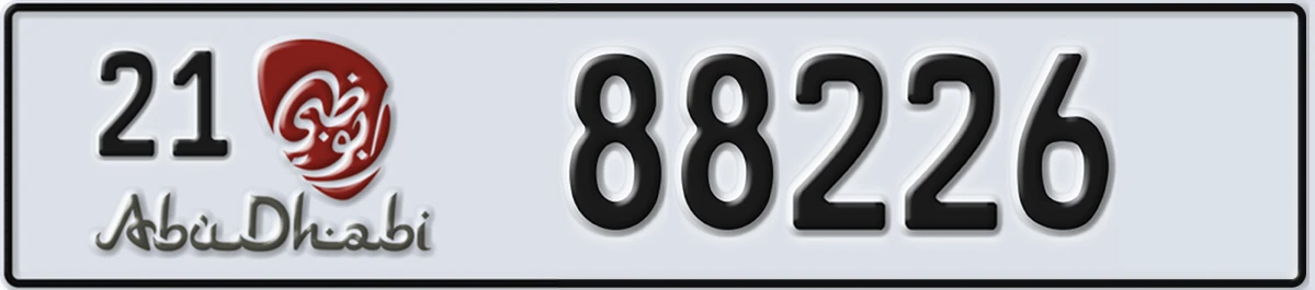 UAE License Plate Abu Dhabi 21 88226