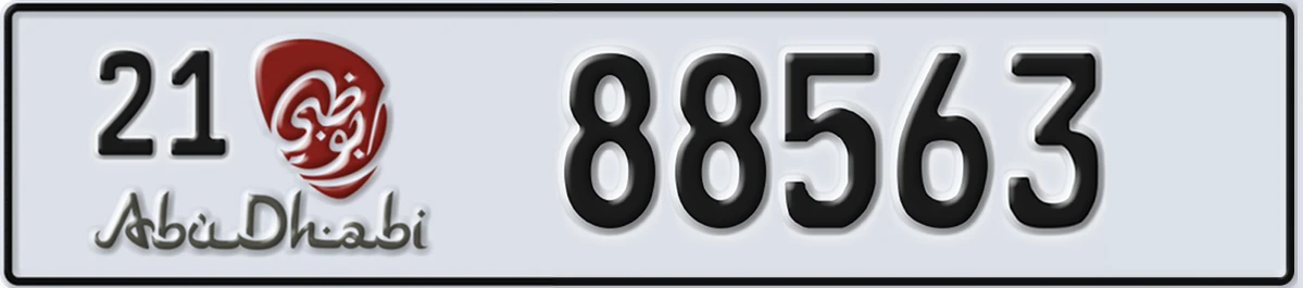 UAE License Plate Abu Dhabi 21 88563