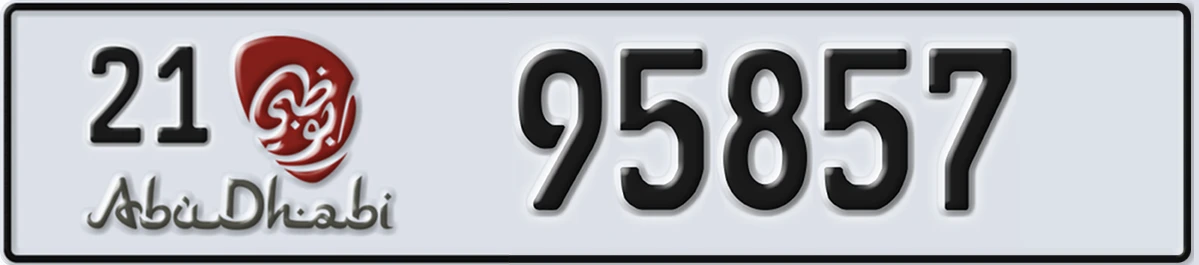 UAE License Plate Abu Dhabi 21 95857