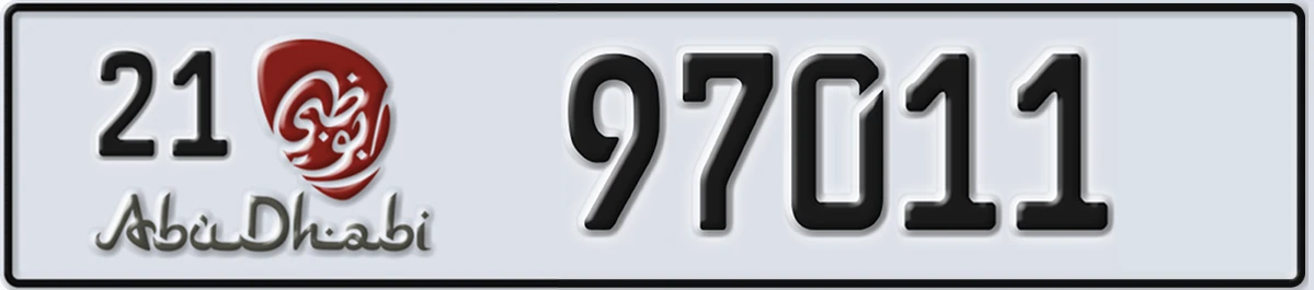 UAE License Plate Abu Dhabi 21 97011