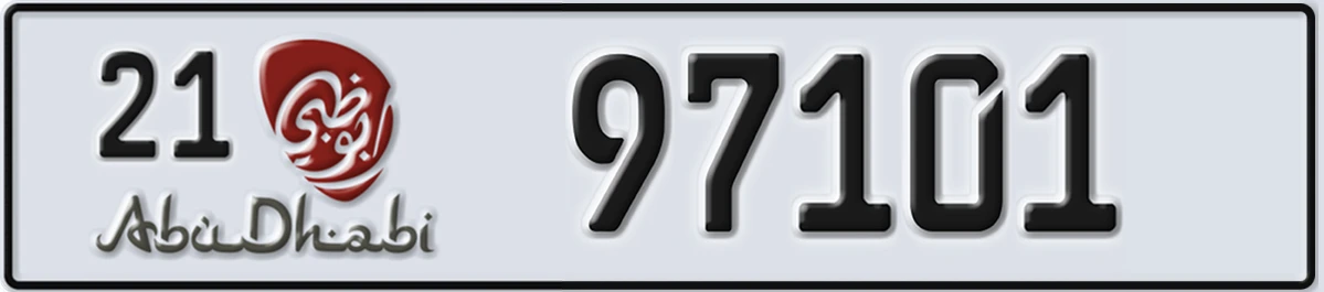 UAE License Plate Abu Dhabi 21 97101