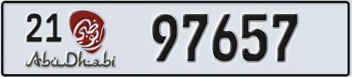 UAE License Plate Abu Dhabi 21 97657