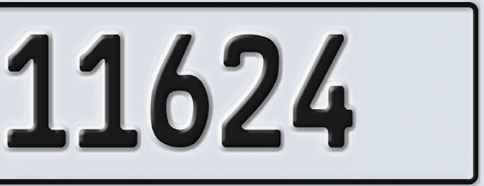 UAE License Plate Abu Dhabi 22 11624