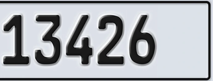UAE License Plate Abu Dhabi 22 13426