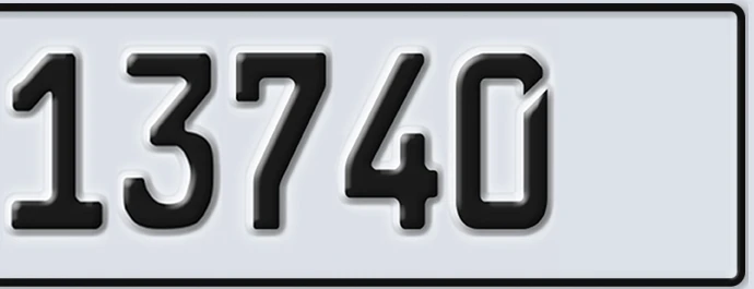 UAE License Plate Abu Dhabi 22 13740