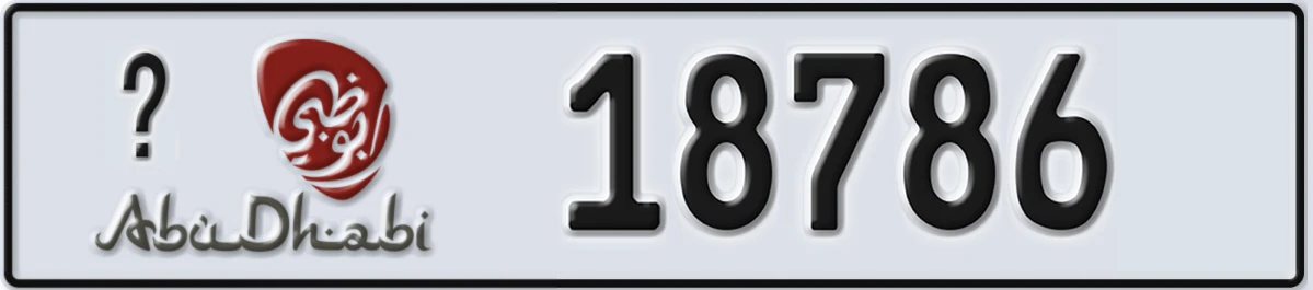 UAE License Plate Abu Dhabi 22 18786