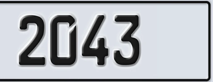 UAE License Plate Abu Dhabi 22 2043