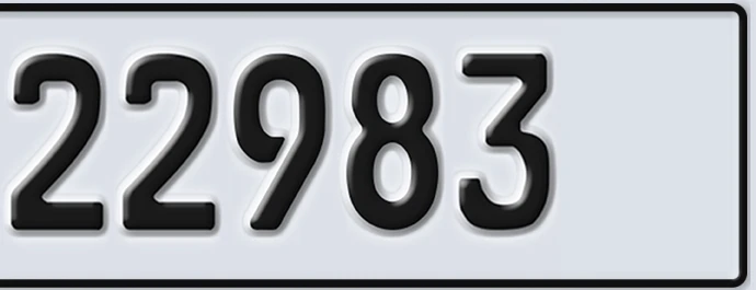UAE License Plate Abu Dhabi 22 22983