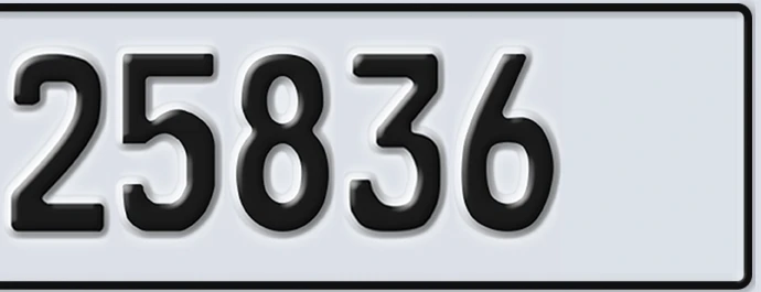 UAE License Plate Abu Dhabi 22 25836