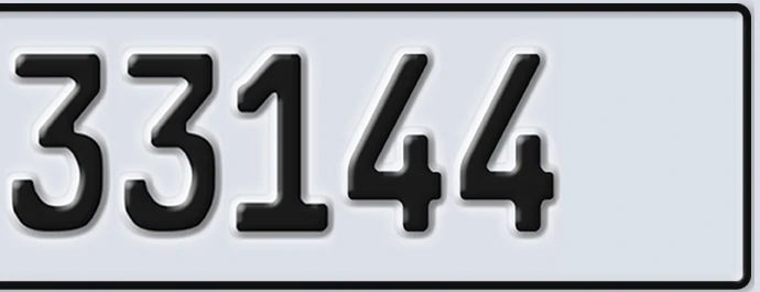 UAE License Plate Abu Dhabi 22 33144