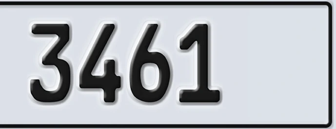 UAE License Plate Abu Dhabi 22 3461