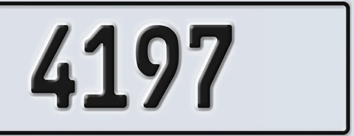 UAE License Plate Abu Dhabi 22 4197