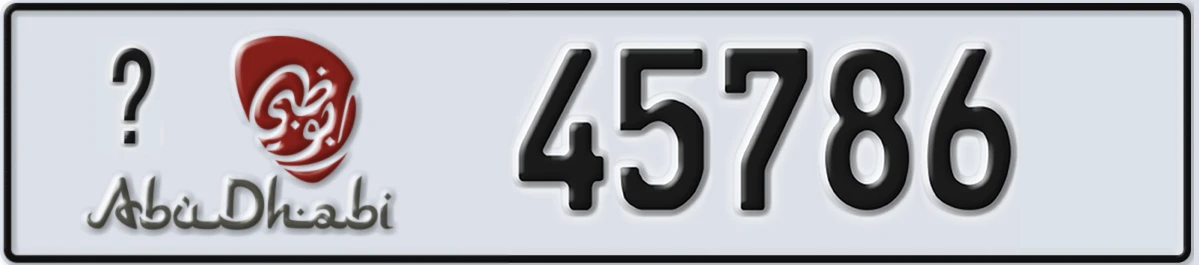 UAE License Plate Abu Dhabi 22 45786