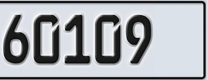 UAE License Plate Abu Dhabi 22 60109