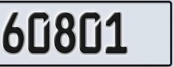 UAE License Plate Abu Dhabi 22 60801