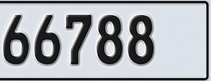 UAE License Plate Abu Dhabi 22 66788
