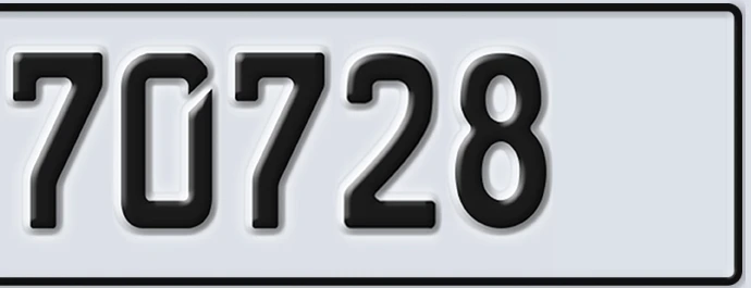 UAE License Plate Abu Dhabi 22 70728