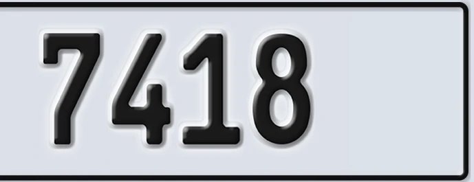 UAE License Plate Abu Dhabi 22 7418