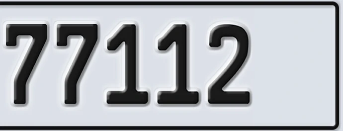 UAE License Plate Abu Dhabi 22 77112