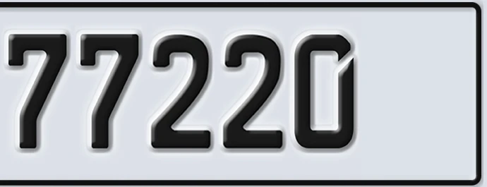 UAE License Plate Abu Dhabi 22 77220