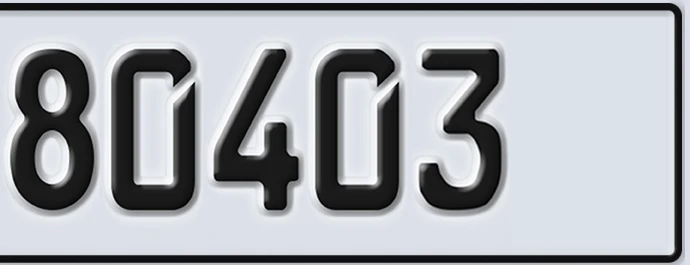 UAE License Plate Abu Dhabi 22 80403