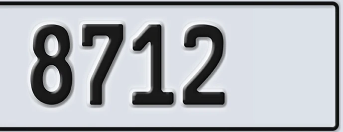 UAE License Plate Abu Dhabi 22 8712
