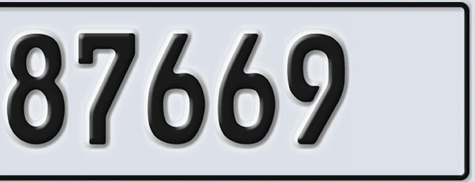 UAE License Plate Abu Dhabi 22 87669