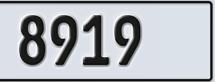 UAE License Plate Abu Dhabi 22 8919