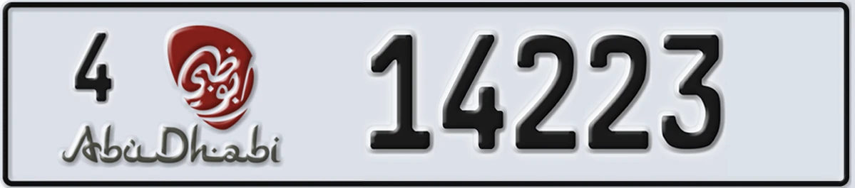 UAE License Plate Abu Dhabi 4 14223