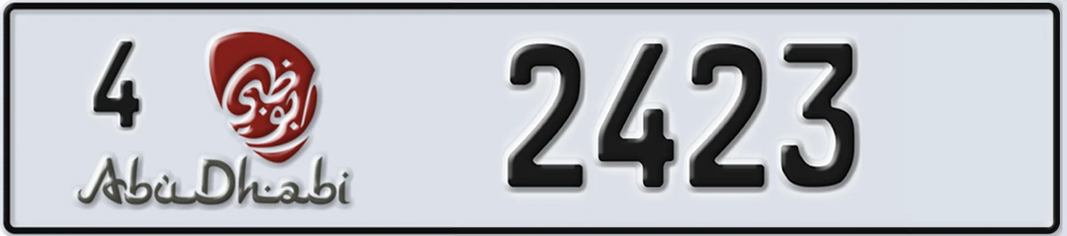 UAE License Plate Abu Dhabi 4 2423