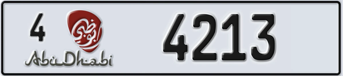 UAE License Plate Abu Dhabi 4 4213