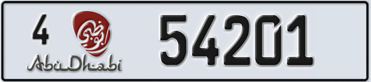 UAE License Plate Abu Dhabi 4 54201