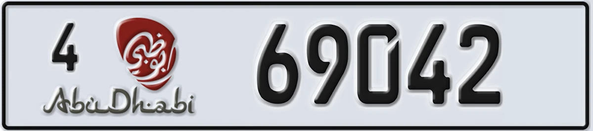 UAE License Plate Abu Dhabi 4 69042