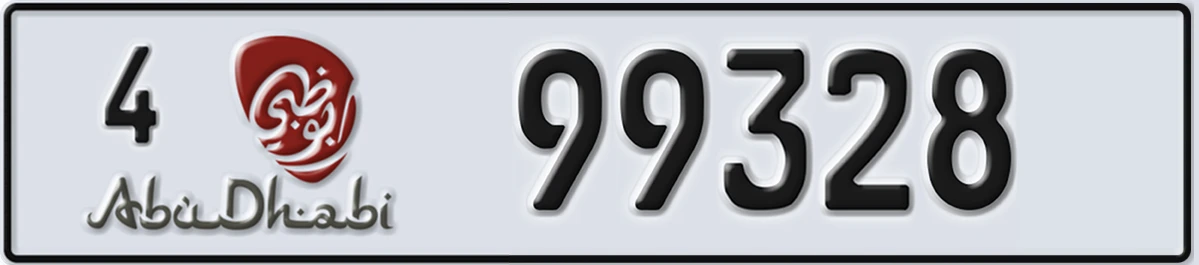 UAE License Plate Abu Dhabi 4 99328
